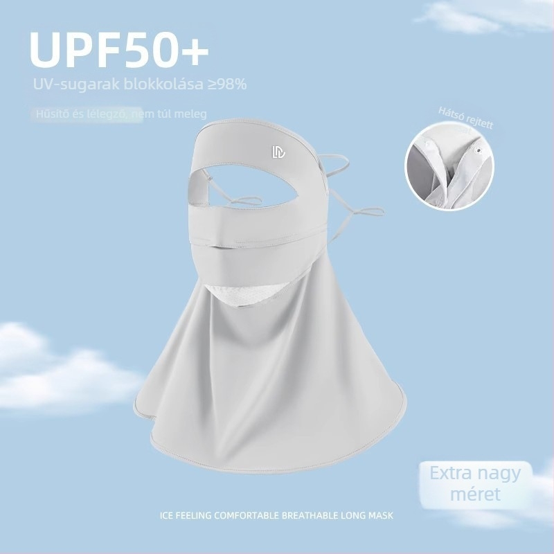 Teljes arcot védő maszk kültéri kerékpározáshoz, lélegző nylon ice-silk anyag, UV védelem