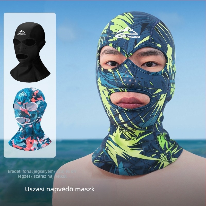 Gyerekeknek készült Facekini úszómaszk UV-védelémmel, teljes arcvédő, vízálló poliészter anyag (81-95% poliészter)