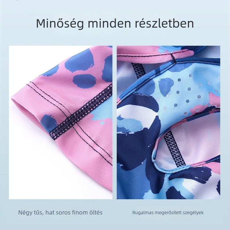 Gyerekeknek készült Facekini úszómaszk UV-védelémmel, teljes arcvédő, vízálló poliészter anyag (81-95% poliészter)