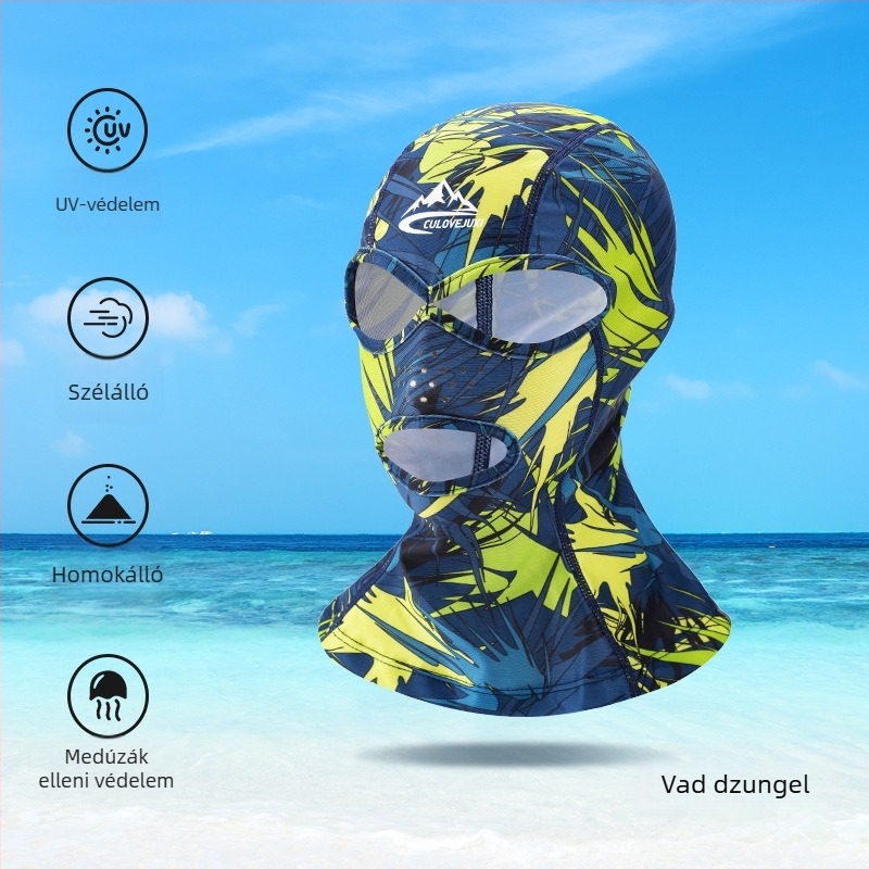 Gyerekeknek készült Facekini úszómaszk UV-védelémmel, teljes arcvédő, vízálló poliészter anyag (81-95% poliészter)