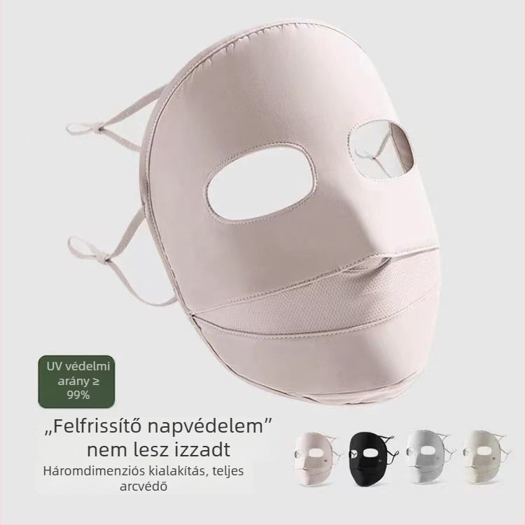 Teljes arcú UV-védő maszk nyakvédővel, Ice Silk lélegző anyag, napvédő funkció, porálló, poliészter 51–60%