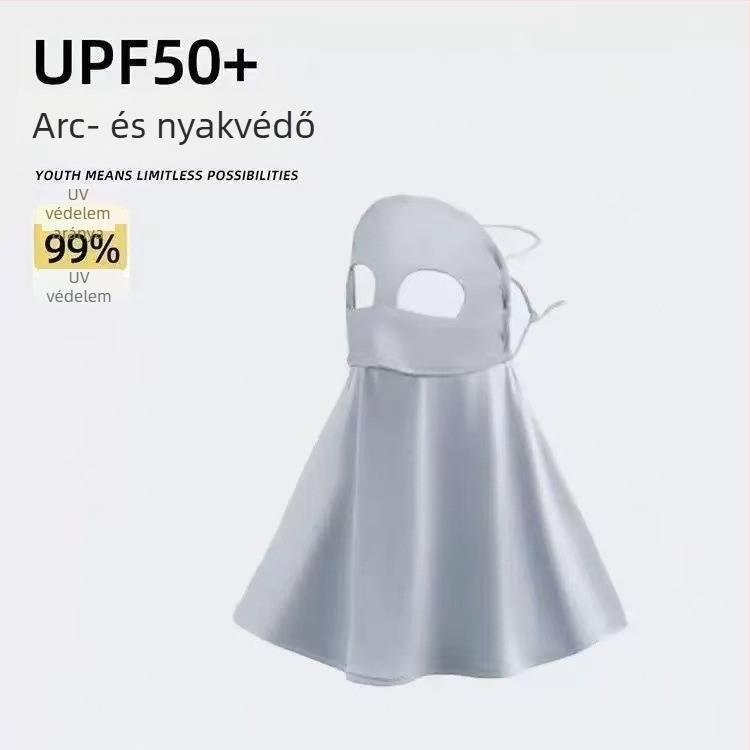 Teljes arcú UV-védő maszk nyakvédővel, Ice Silk lélegző anyag, napvédő funkció, porálló, poliészter 51–60%