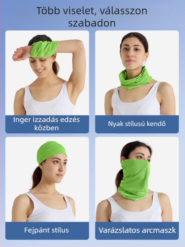 Kerekpáros maszk napvédelmmel, hűsítő és lélegző nyak-sál - poliészter, uniszex, testreszabás elérhető