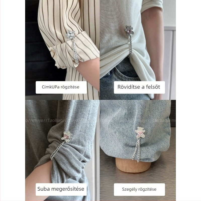 Varázseszköz ruhák rövidítéséhez, ötvözetanyag, elektroplatált felület, koreai stílusú női változat, 2025 tavasza