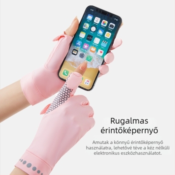 Nyári napvédő kesztyűk kültéri kerékpár- és vezetési tevékenységekhez, UPF50+ UV védelem, Ice-Feel hűtés, flip-up kialakítás