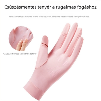 Nyári napvédő kesztyűk kültéri kerékpár- és vezetési tevékenységekhez, UPF50+ UV védelem, Ice-Feel hűtés, flip-up kialakítás
