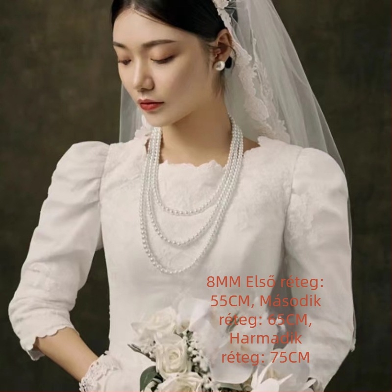 Hosszú pulóverlánc cink ötvözetből, geometriai többszintű kivitel nőknek (tündér stílus)