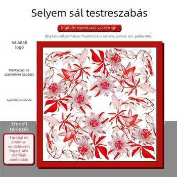 Személyre szabható dupla oldalú digitális nyomtatású selyemsál, twill szövés, négyszögletes stílus, nyár 2021
