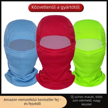 Lovagló balaklava kapucnival - napvédelmi funkció, virágos minta, poliészter, uniszex