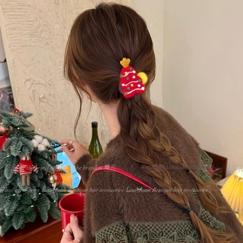 Ponytail hajgumi filc plüss díszítéssel, kézzel készített, koreai stílus, magas rugalmasság (Anyag: kevert anyagok; Márka: Ze system; Év/Szezon: őszi 2025)