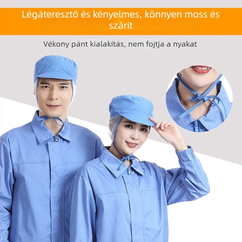 Hálós munkaszapka, pamut, sík szövés, kupolás felső, rövid karima
