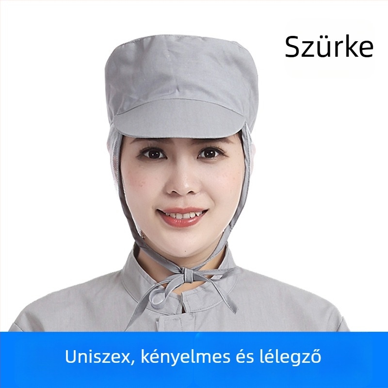Hálós munkaszapka, pamut, sík szövés, kupolás felső, rövid karima