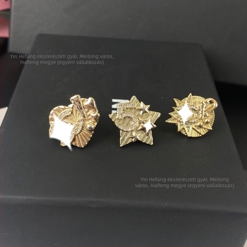 Ötvözetből készült virág- és masni alakú brooch, könnyed luxus stílus, galvanizált bevonat, dekoratív és kettős használat.
