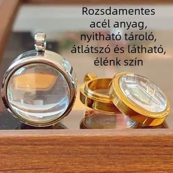 Rozsdamentes acélból készült kör medálos nyaklánc, domború felület, elektroplatázás, sokoldalú stílus