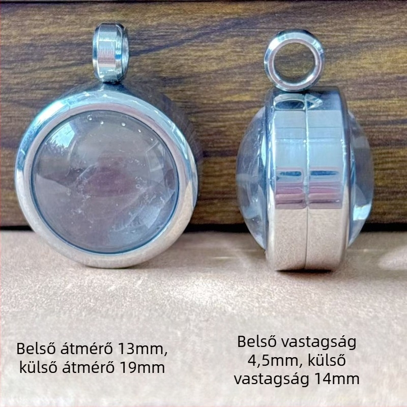 Rozsdamentes acélból készült kör medálos nyaklánc, domború felület, elektroplatázás, sokoldalú stílus