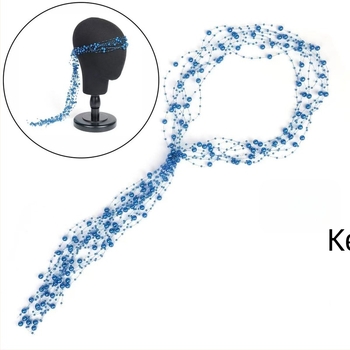 Hajpánt gyöngyökkel, kézzel készített, kínai stílus, kézi kötés, nyár 2025