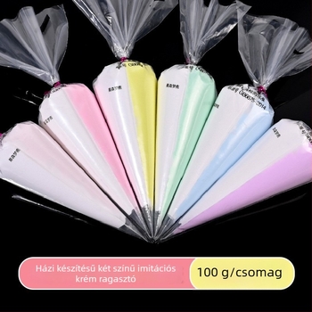 DIY krém ragasztó ékszerkészítéshez — epoxi kezelt műanyag/gyanta, rajzfilm-stílus, friss és édes