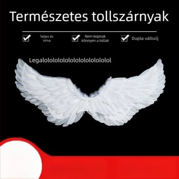 Angyalszárnyak hátra, gyerekeknek, kézzel készített tollas cosplay rekvizit