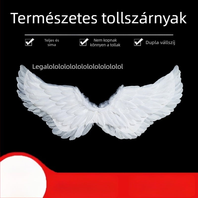 Angyalszárnyak hátra, gyerekeknek, kézzel készített tollas cosplay rekvizit