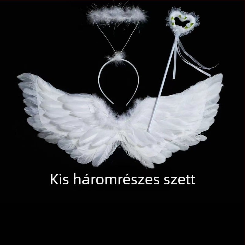 Angyalszárnyak hátra, gyerekeknek, kézzel készített tollas cosplay rekvizit