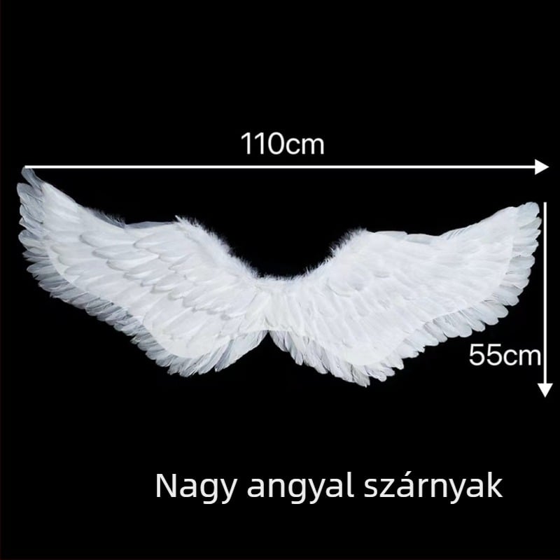 Angyalszárnyak hátra, gyerekeknek, kézzel készített tollas cosplay rekvizit
