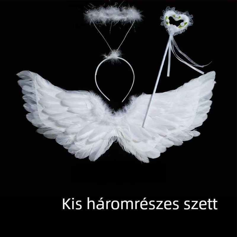 Angyalszárnyak hátra, gyerekeknek, kézzel készített tollas cosplay rekvizit