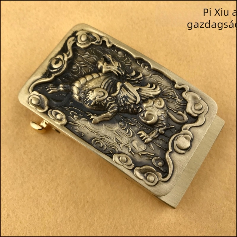 Rézből készült automata övcsat, retro stílus, szabadidőhöz.