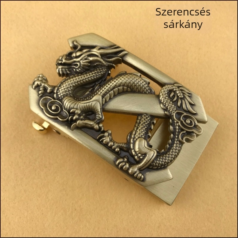 Rézből készült automata övcsat, retro stílus, szabadidőhöz.