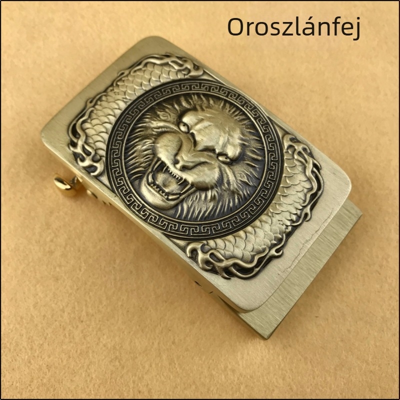 Rézből készült automata övcsat, retro stílus, szabadidőhöz.