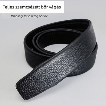 Kétoldalas első réteg marhabőrből készült öv automata csattal, relifes felület, 3 cm szélesség