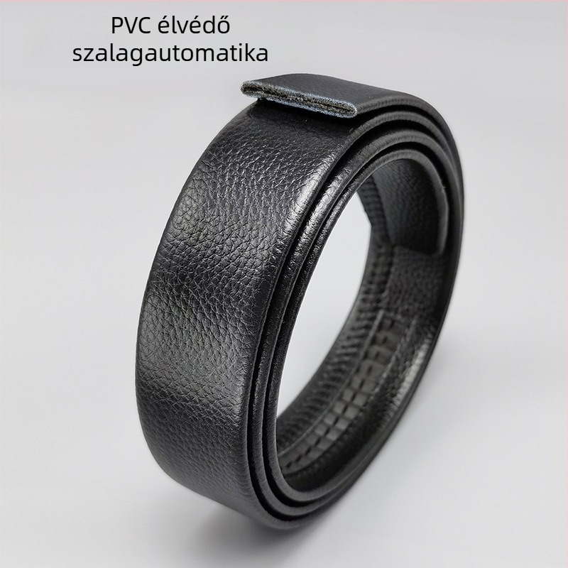 Kétoldalas első réteg marhabőrből készült öv automata csattal, relifes felület, 3 cm szélesség