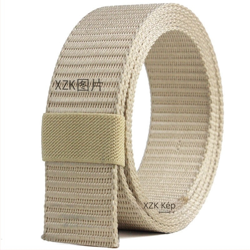 Automata csattal ellátott fonott nylonöv, lyukak és fogak nélkül; szélesség 3,4 cm, vastagság 3 mm, mesterséges nylonból