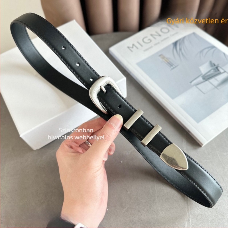 Valódi bőr öv tűcsattal, szélesség 2-4 cm, univerzális stílus, egyszerű, könnyed luxus