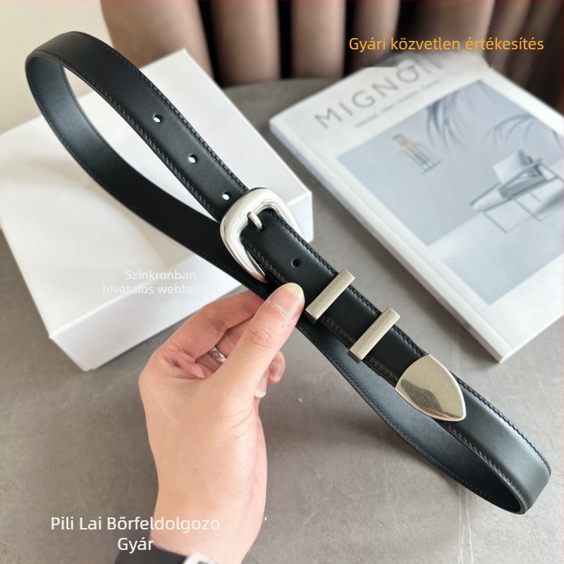 Valódi bőr öv tűcsattal, szélesség 2-4 cm, univerzális stílus, egyszerű, könnyed luxus