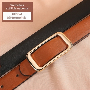 Női valódi bőr öv; két réteg marhabőr konstrukció; ötvözet csattal és pin-zárás; antik felület.