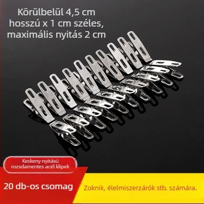 Rozsdamentes acél szárítóklipsz, széllökés elleni, univerzális használatra zoknikhoz, ingethez, zakóhoz és más ruhadarabokhoz