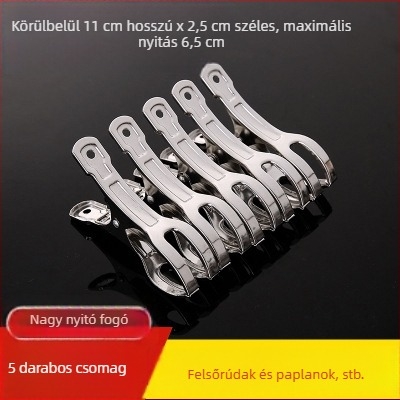 Rozsdamentes acél szárítóklipsz, széllökés elleni, univerzális használatra zoknikhoz, ingethez, zakóhoz és más ruhadarabokhoz