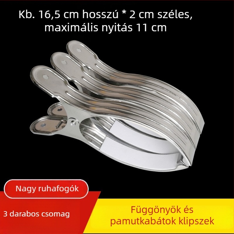 Rozsdamentes acél szárítóklipsz, széllökés elleni, univerzális használatra zoknikhoz, ingethez, zakóhoz és más ruhadarabokhoz