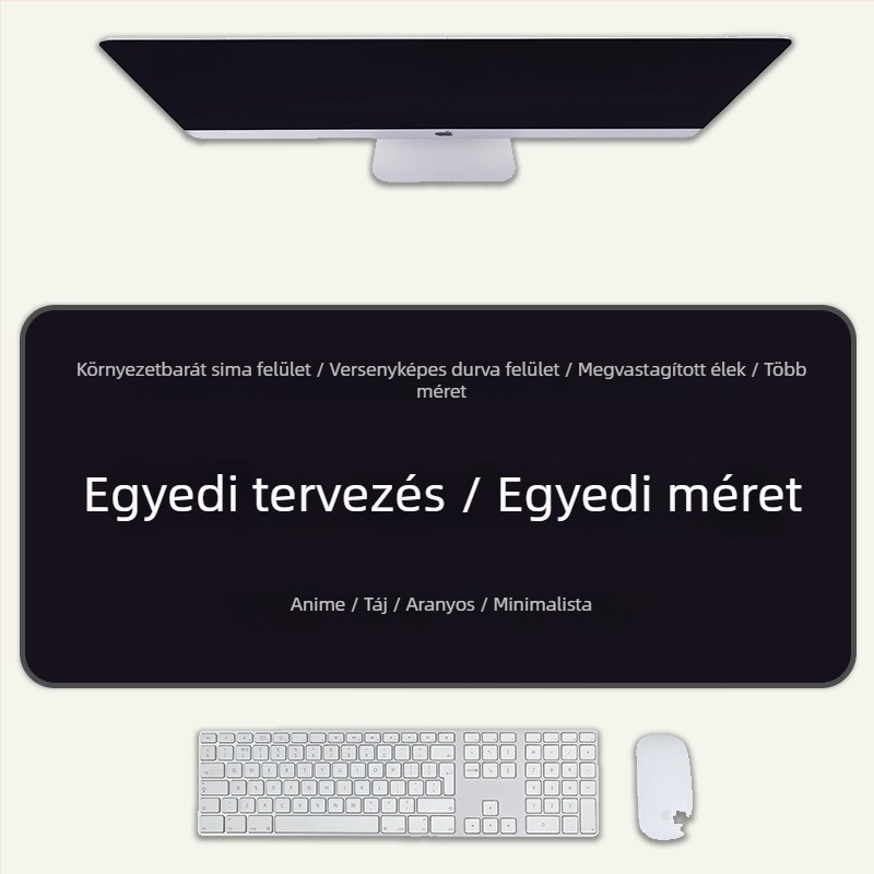 Rajzfilmszerű egérpad, extra nagy méret, irodai és asztali számítógépekhez, egyszerű dizájn, varrt él, játék egérhez
