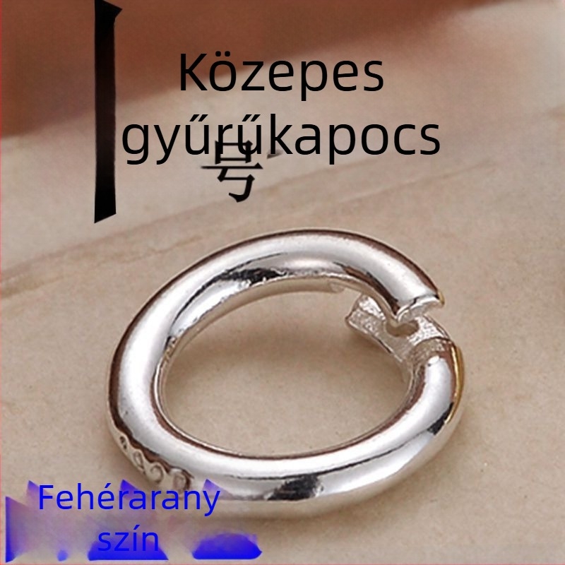 S925 Sterling ezüst – nyitott csat, kör alakú medál karkötő és nyaklánc DIY ékszer kiegészítő