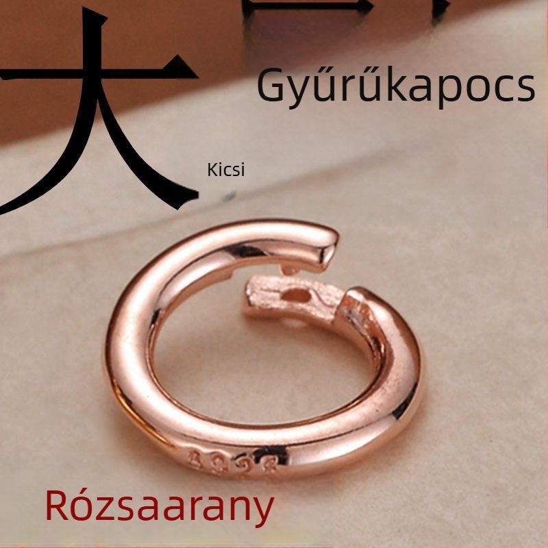 S925 Sterling ezüst – nyitott csat, kör alakú medál karkötő és nyaklánc DIY ékszer kiegészítő