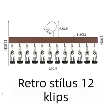 Fából készült tároló klippek – 10 vagy 12 darabos változat, fehérneműhöz, zoknikhoz és ruhákhoz, modern minimalist dizájn