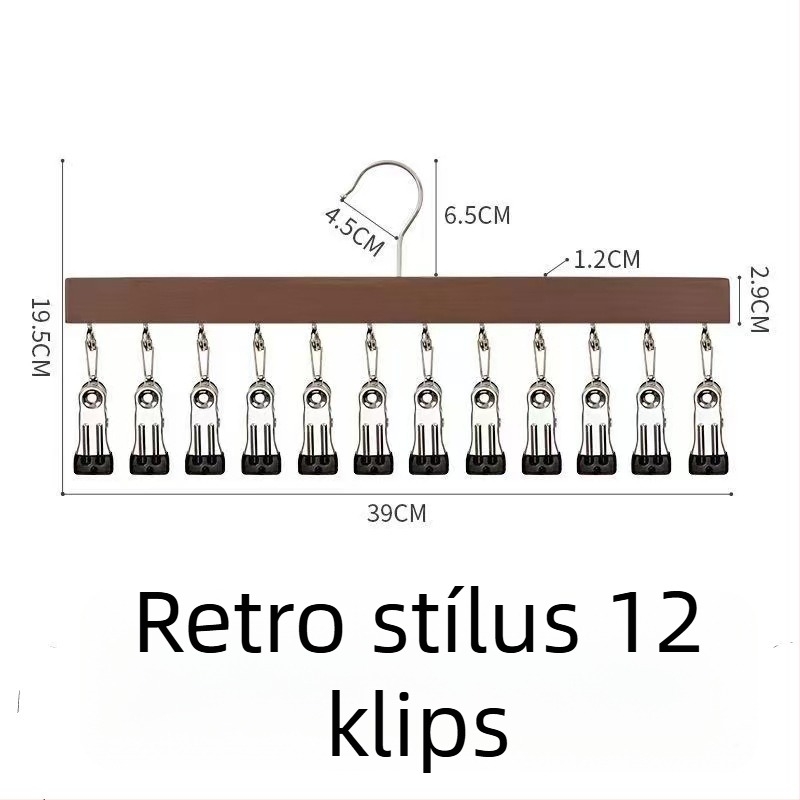 Fából készült tároló klippek – 10 vagy 12 darabos változat, fehérneműhöz, zoknikhoz és ruhákhoz, modern minimalist dizájn