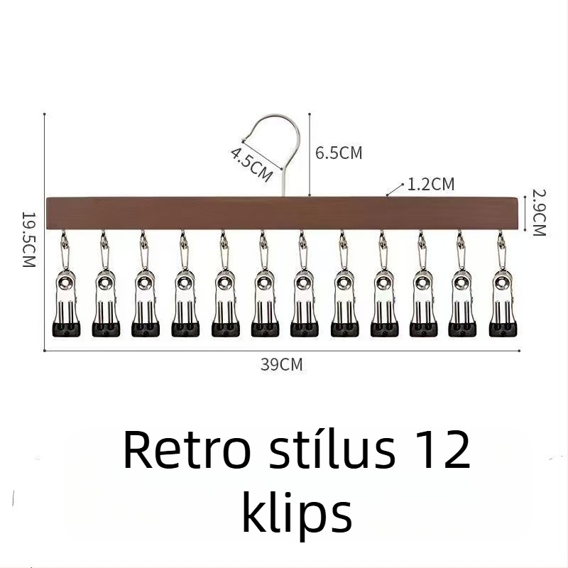Fából készült tároló klippek – 10 vagy 12 darabos változat, fehérneműhöz, zoknikhoz és ruhákhoz, modern minimalist dizájn