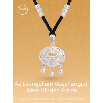 Sterling ezüst 999 Longevity Lock nyaklánc, fonott kötél lánccal, kis ezüst medál, Valentin-napi ajándék barátnőnek