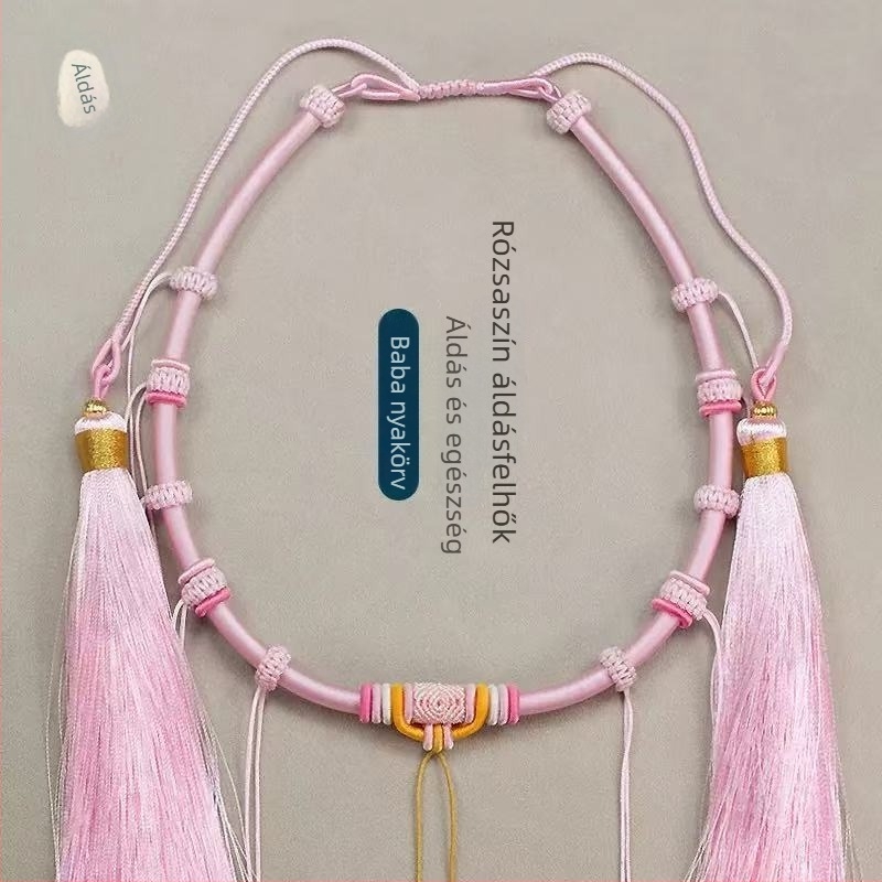Baba nyakörv U-alakú huzal medállal, 41–50 cm kerület, O lánc, állítható