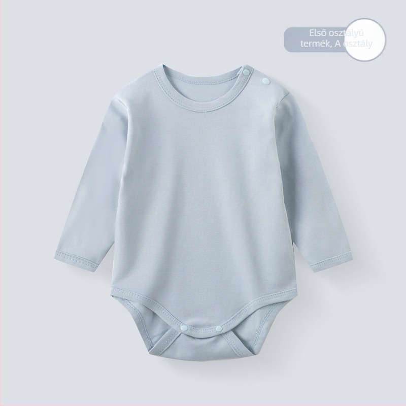 Újszülött uniszex pamut overál, hosszú ujjú, pull-over stílus, 100% pamut