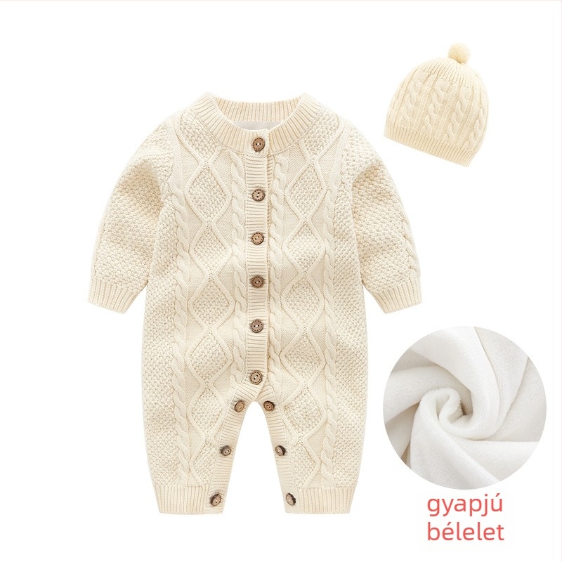 Baba overál, 100% pamut, fleece bélés, hosszú ujjú, elöl gombos zárás