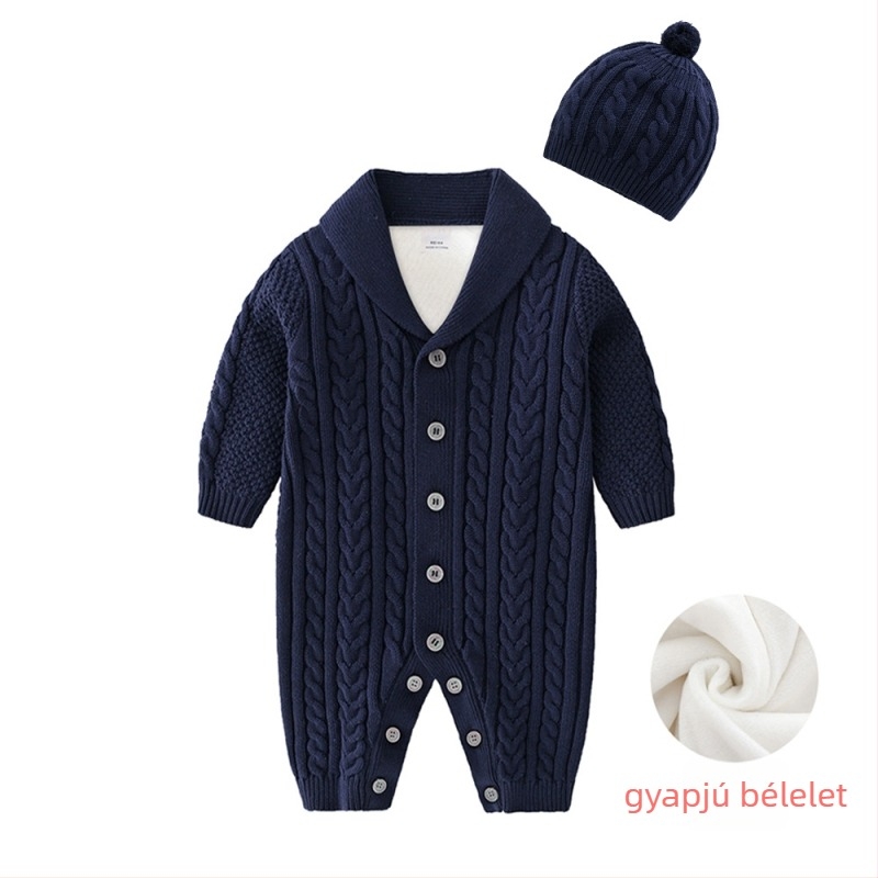 Baba overál, 100% pamut, fleece bélés, hosszú ujjú, elöl gombos zárás
