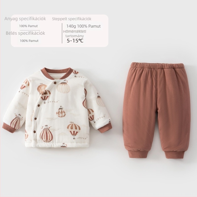 Gyerekeknek pamut téli szett: bélelt kabát és nadrág